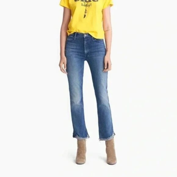 Mother Denim - MOTHER Jeans Womens 25 Blue High Waisted Rascal Ankle Slit Flip Espresso
